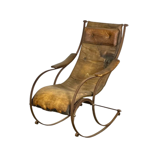 Antique English Mid‑Victorian Winfield Rocking Chair by Peter Cooper, Birmingham, 1851 World Exposition Design