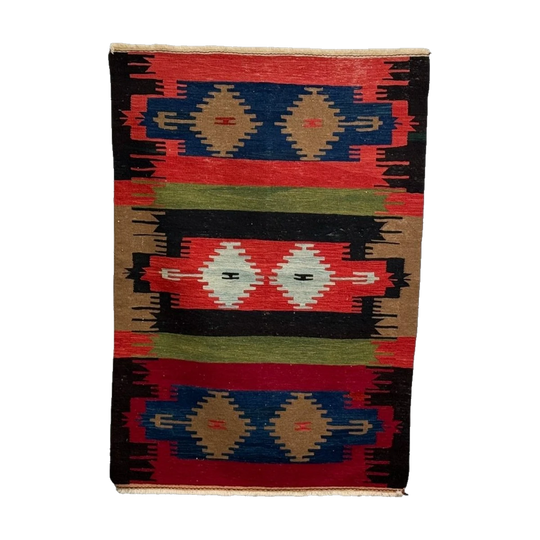 Vintage Konya Kilim Wool Rug.