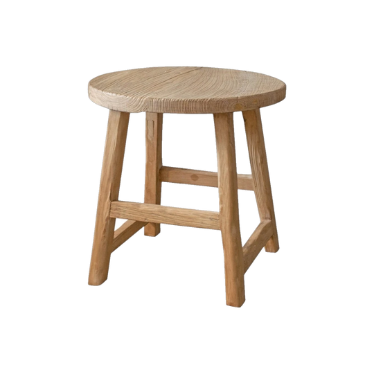 Franklin Side Table in Recycled Elm Wood, 50 cm D x 50 cm H