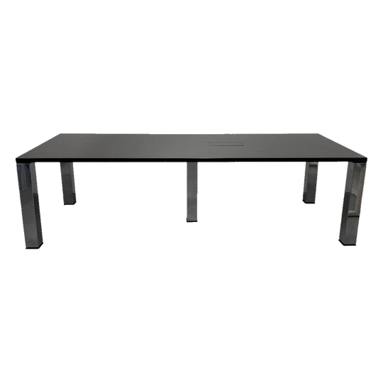 Wilkhahn CEO Boardroom Table - 2600 × 1000 mm (Black Nero Veneer)