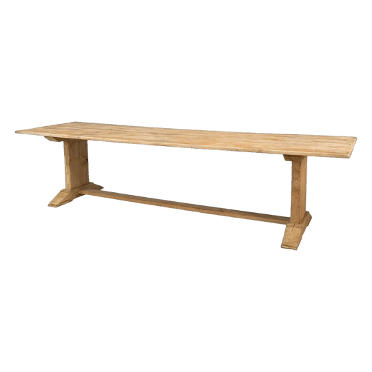 Large Early 20th-Century French Bleached Oak Monastery Table