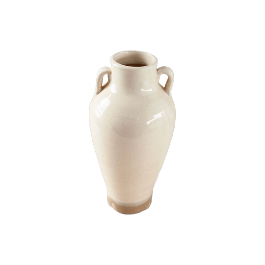 Ivy Off-White Glazed Ceramic Vase, Approx. 15 cm Diameter x 28 cm H