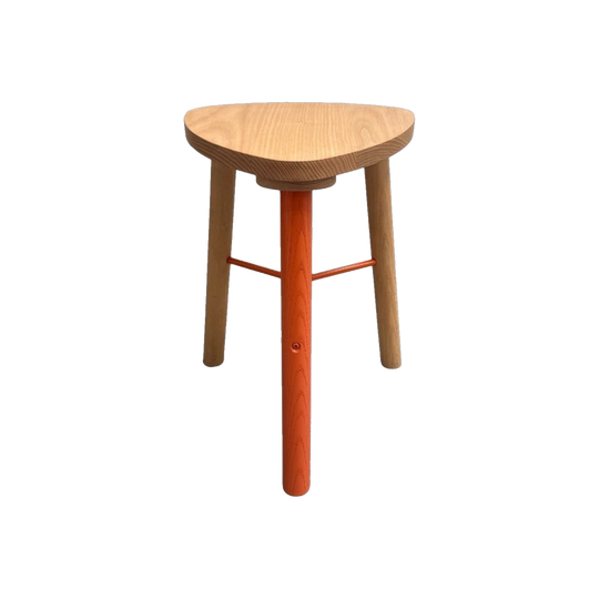 Yellow Diva Small Stool Orange Leg