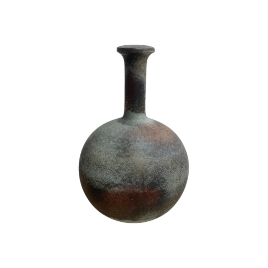Postmodern Large Sculptural Ceramic Lamp Base with Mottled Glaze