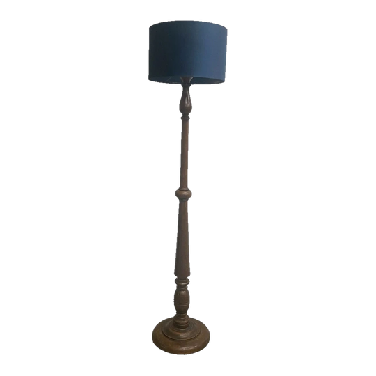 Vintage Turned Wooden Standard Lamp Base, 160 cm