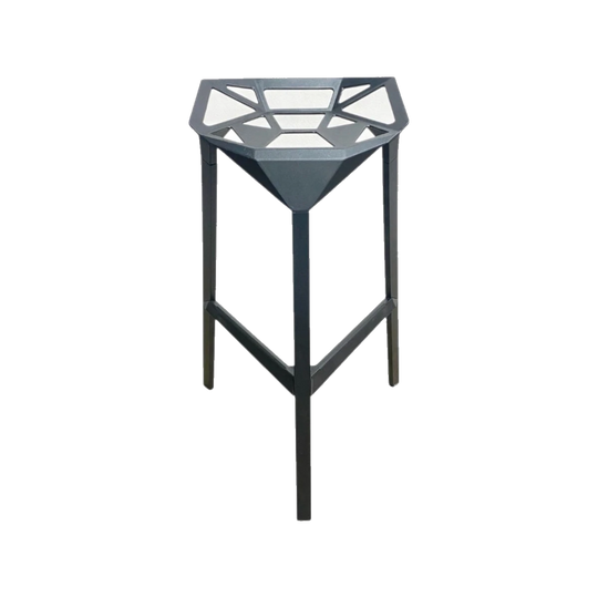 Set of 4 Black Bar Stools in the Style of Stool One, Die-Cast Aluminium Shell