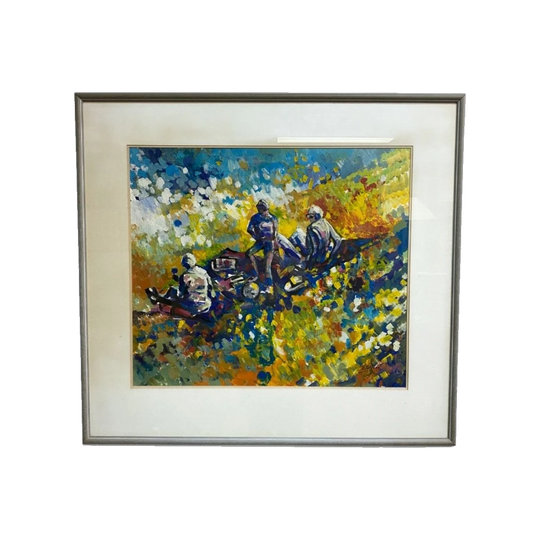 Framed, Signed Acrylic Painting ‘Picnic at Hyde Park’ by Sue Bellomo