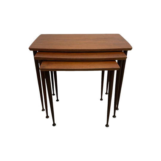 Danish Mid-Century Teak Nesting Side Tables, Set of 3