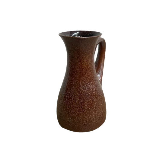 1970s West German Vase/Jug with Mottled Brown Glaze, 29 cm