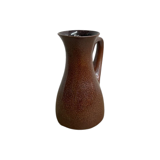 1970s West German Vase/Jug with Mottled Brown Glaze, 29 cm