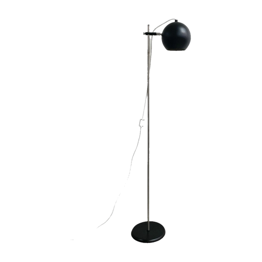 Mid-Century Black Eyeball Floor Lamp with Adjustable Shade