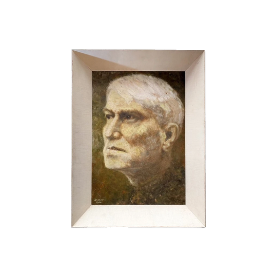 Mid-Century Russian Impressionist Portrait in Original Frame, Oil on Board, Signed W Skrill, 1960