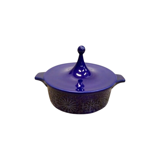 Mid-century Portmeirion Studio Pottery ‘Totem’ Cobalt Blue Lidded Casserole Dish, c.1960s, Susan Williams Ellis