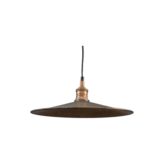 Vintage Handspun Copper Pendant Light, 1970s–80s Commercial Style, 38 cm Ø
