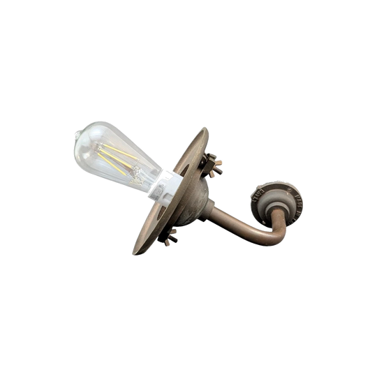English Industrial Bronze and Copper Shipyard Wall Light