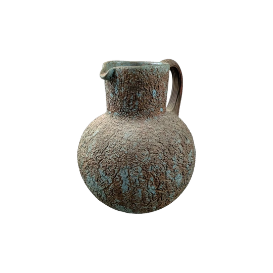Mid-Century Italian Glass Jug, Lava-Textured Finish