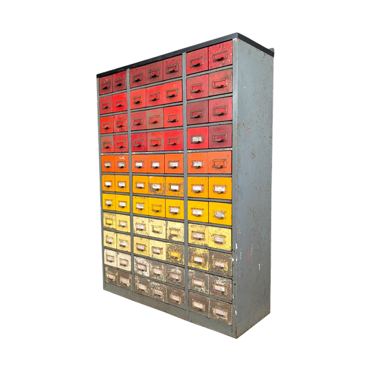 Early 20th Century Steel 72-Drawer Cabinet by Tracy Office Systems