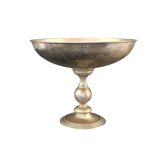 Vintage European Silvered Brass Champagne Bucket with Pedestal Base