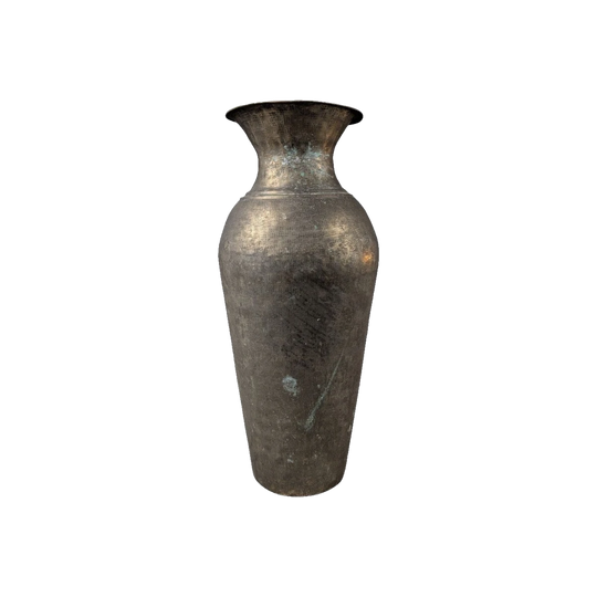 Early 20th Century Hand-Raised Hammered Pewter or Tin Alloy Vase
