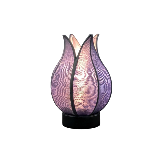 Silk Lotus Table Lamp, Layered Silk Petals, Late 20th/Early 21st Century