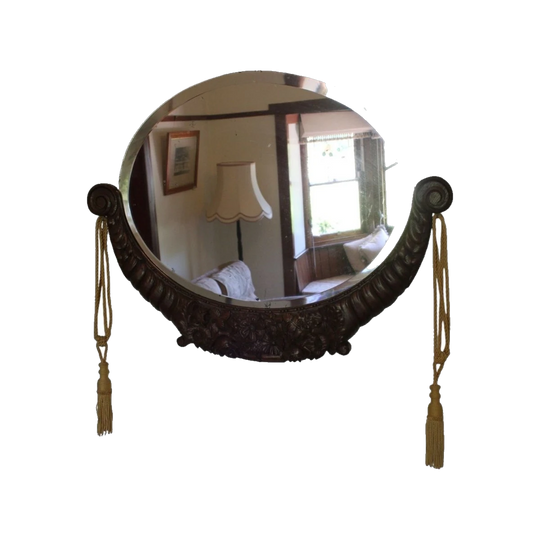 French oval Art Deco wall mirror