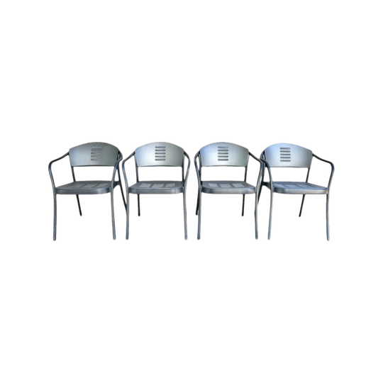 Vico Magistretti Mauna-Kea Stackable Aluminium Chairs for Kartell, Italy, Late 20th Century – Set of Four