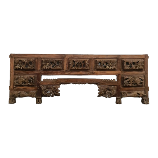 Vintage Natural Teak Bedhead Wall Panel -  RARE FIND