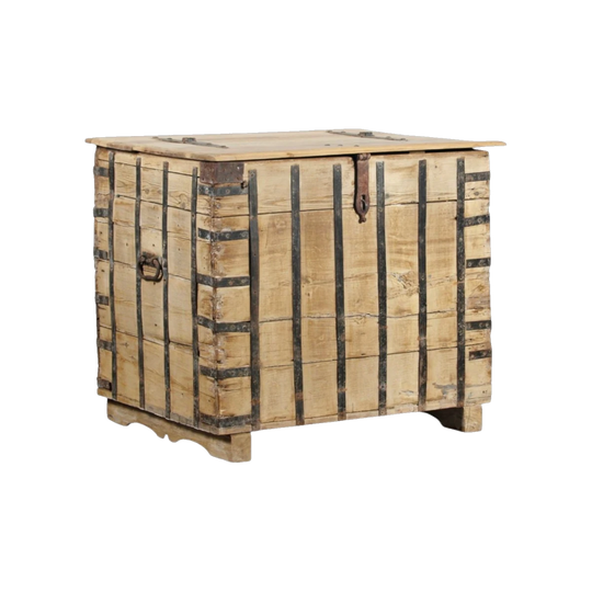 VINTAGE Indian Storage Trunk Timber Chest - Eco Village Collection