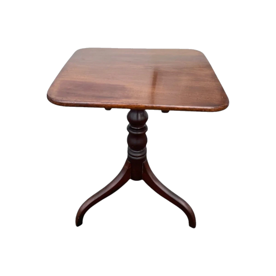 Mahogany occasional tilt-table, turned column & tripod base, c.1820
