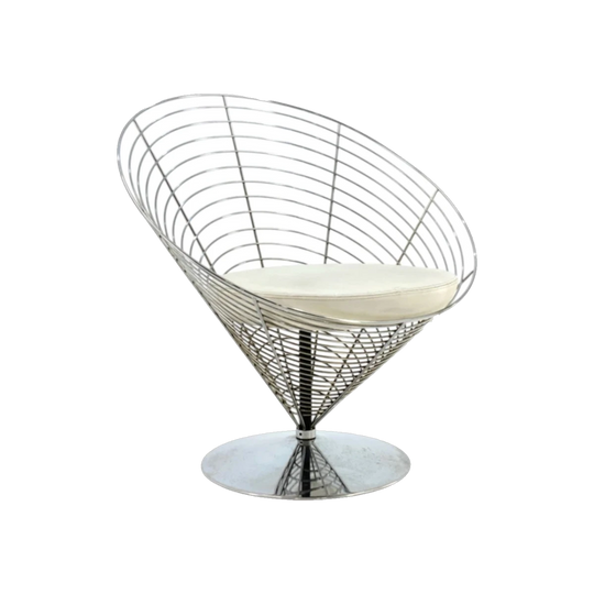Fritz Hansen Wire Cone Chairs by Verner Panton – Two Available