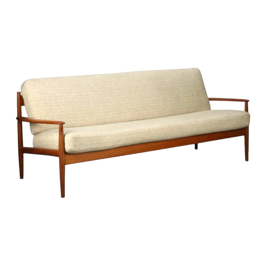 Grete Jalk for France & Søn Teak Three-Seater Sofa, Denmark, 1960s