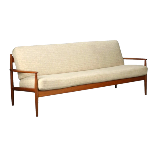 Grete Jalk for France & Søn Teak Three-Seater Sofa, Denmark, 1960s