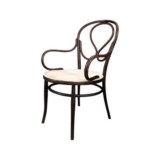 Early 20th-Century Viennese Bentwood Armchair, Steam-Bent Beech