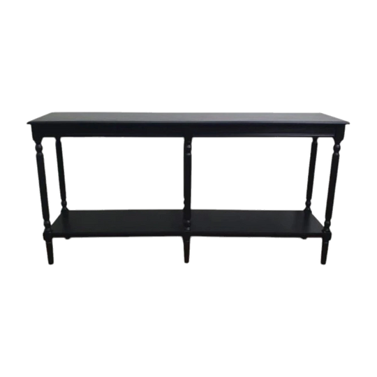 Two-Tier Black Console / Hall Table, 160 cm