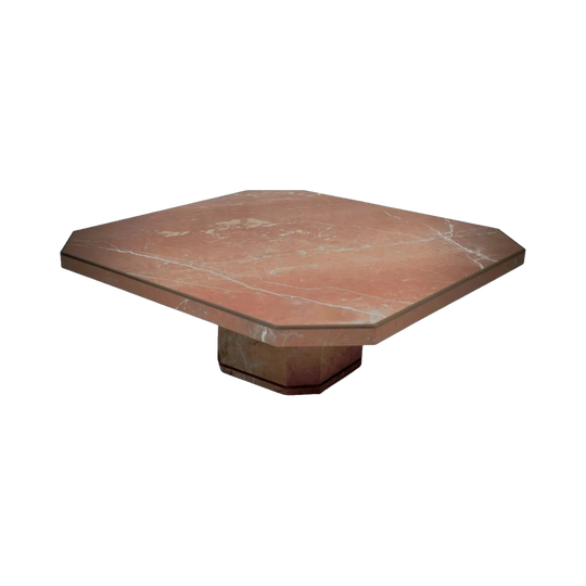 Willy Rizzo Pink Marble Coffee Table, 1970's Italy.
