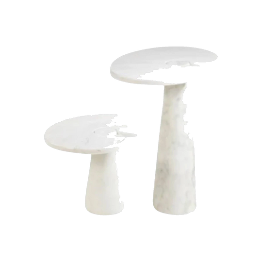 Angelo Mangiarotti ‘Eros’ Carrara Marble Nesting Side Tables for Skipper, Pair, 1970s