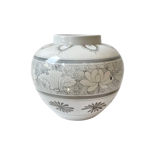 Antique Chinese Porcelain Lotus Vase – Hand-Painted Underglaze | 35cm