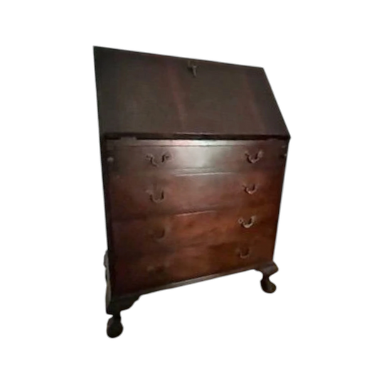 Mahogany writing bureau / secretary desk ball & claw feet C1800's