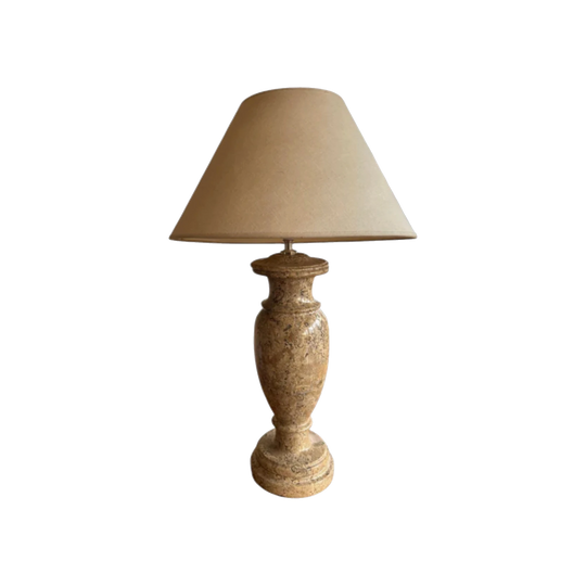 Large Vintage Limestone Lamp with Fossil Inclusions
