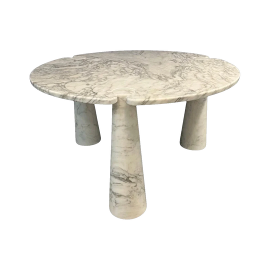 Angelo Mangiarotti for Skipper "Eros" Round Centre Table, White Carrara Marble, 1970