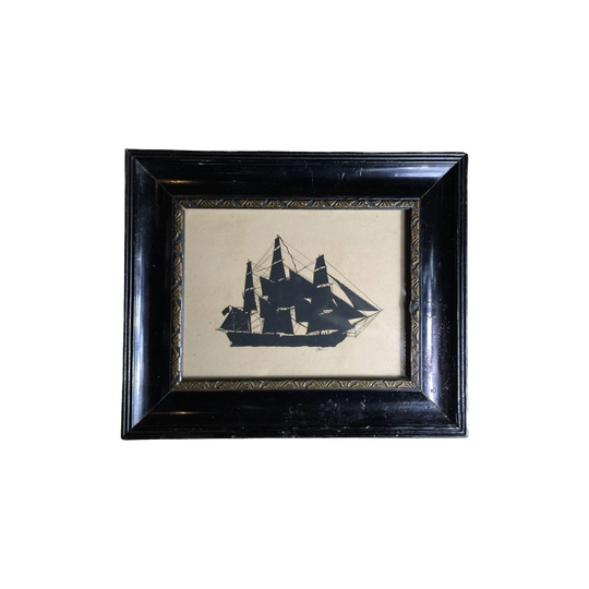 Early Victorian silhouette of a ship, C. 1845