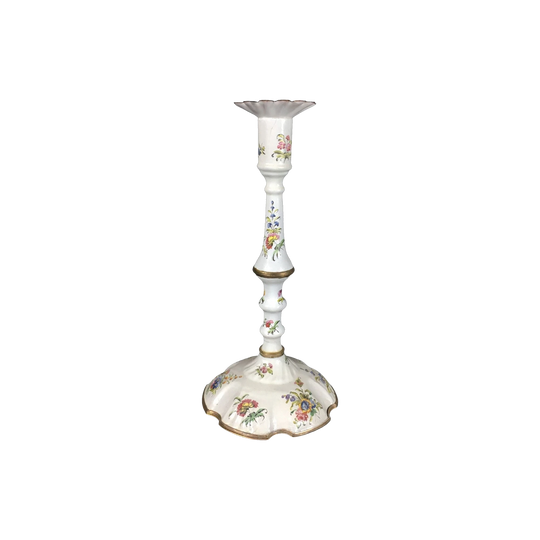 English enamel candle stick, C. 1770