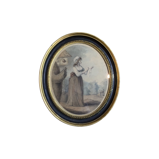 Print of 'Louisa' by Laurie & Whittle London, published 1795 in original frame