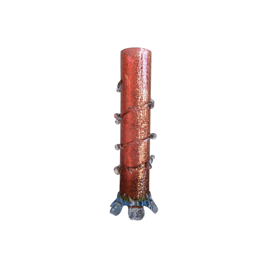 Tall cylinder ruby vase with gold inclusions, c. 1890