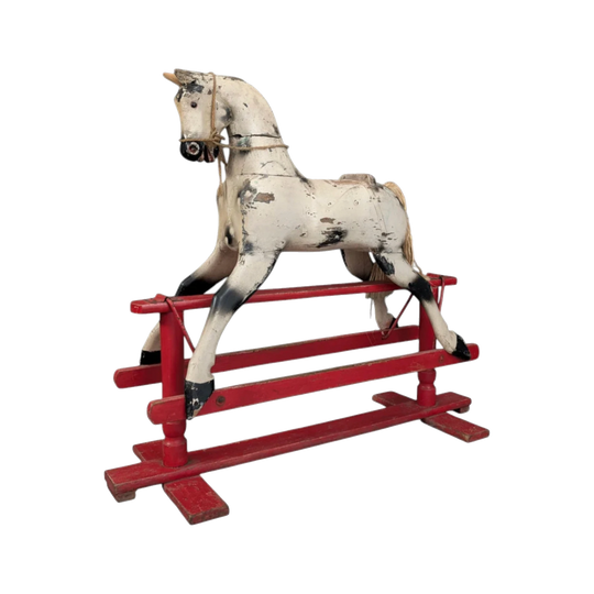 Early Twentieth-Century Roebuck Rocking Horse in Hand-Painted Australian Timber