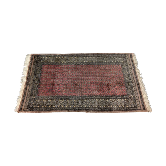 Antique Afghan Handwoven Wool Prayer Rug – Bokhara-Influenced, 137 x 70 cm