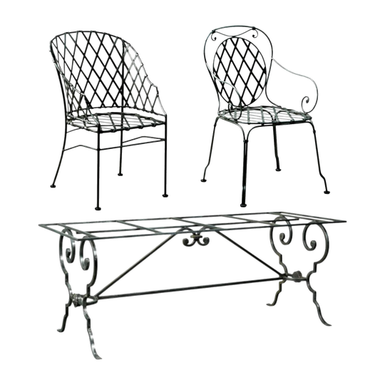 French Inspired Hand forged Iron Outdoor Setting