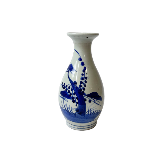 Antique Japanese Blue & White Tokkuri Sake Vase (Meiji Era) – 21.5cm | TOK001