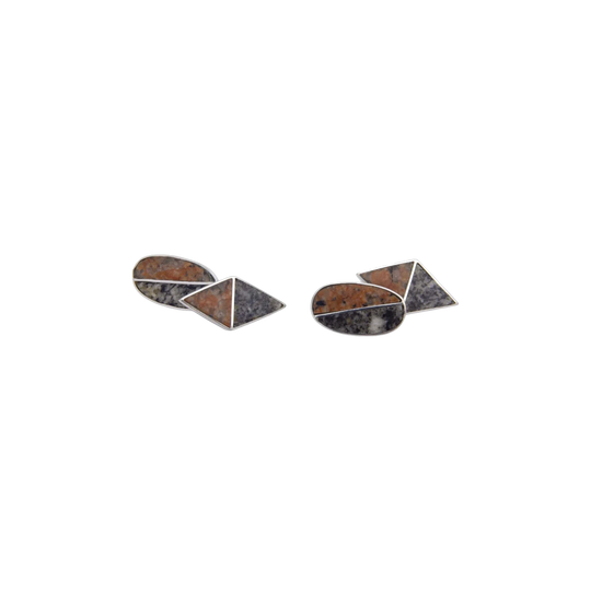 Art Deco Sterling Silver & Scottish Agate Cufflinks by J Cook & Son, Birmingham 1937