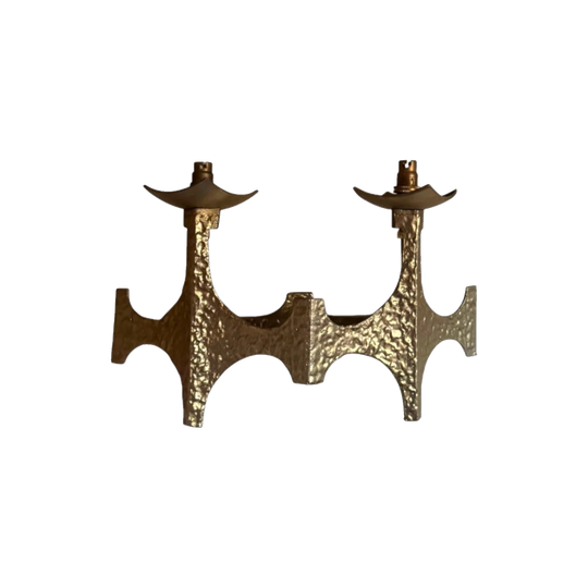 Moe Bridge Vintage Brutalist Brass Sconces